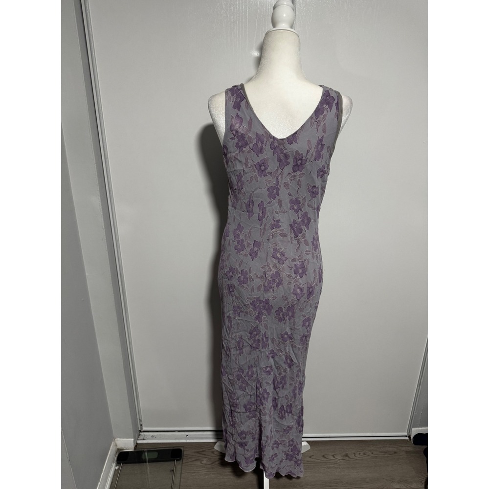 Vintage Johnathan Martin Studio Floral Maxi Dress Purple Gray size 14 Sleeveless - Picture 3 of 4